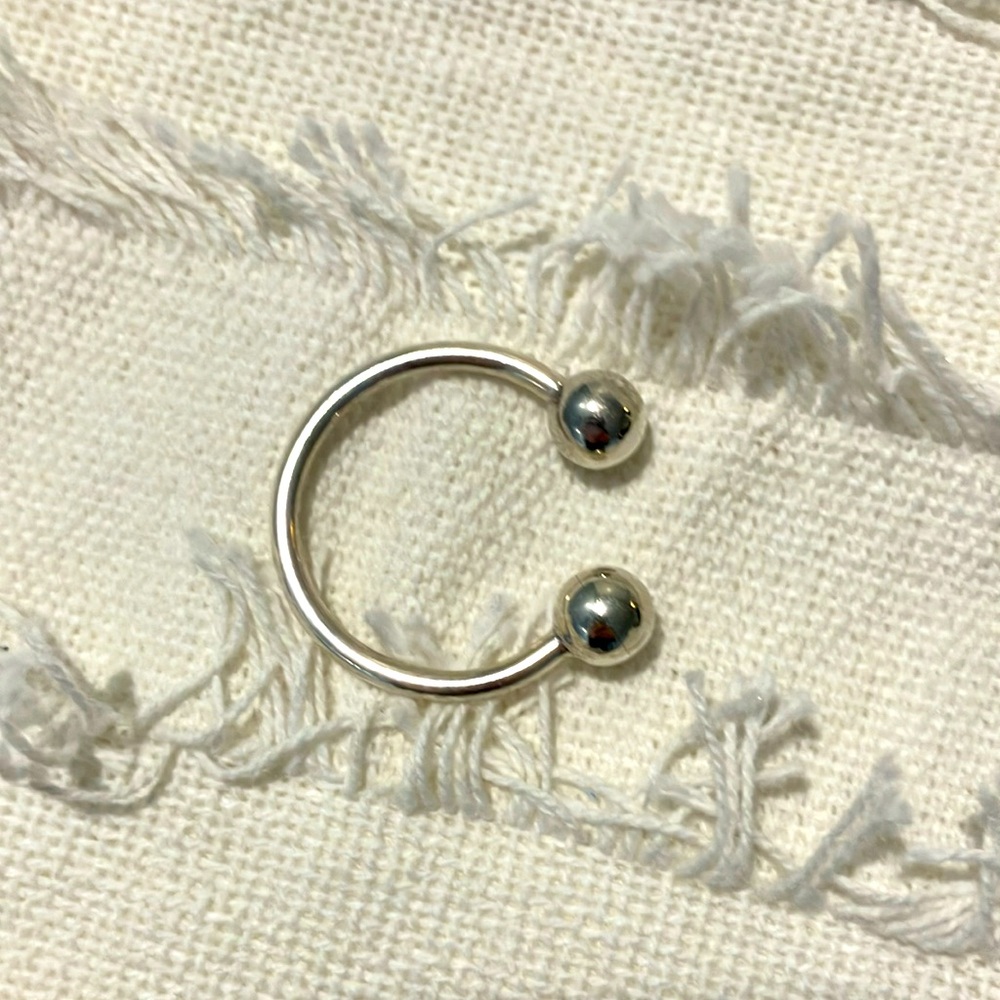 Vintage Sterling Silver .925 Bead Ball end Key Ring small